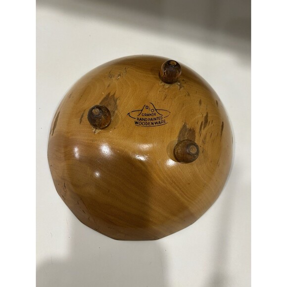 Vintage Large Footed Bowl...Hand Painted Leaves....Maple 1950's - Picture 8 of 13